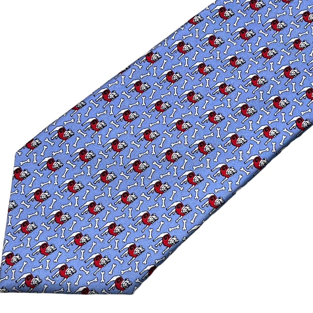 Vineyard Vines Tie Mens Blue Silk Georgia Bulldogs Custom Collection 58x3.5 - Picture 7 of 11